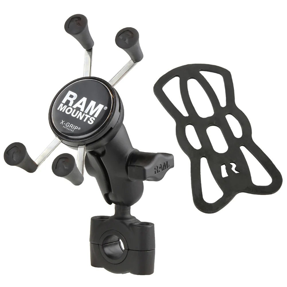 RAM Mount RAM Torque 3/4" - 1" Diameter Handlebar/Rail Base with 1" Ball, Short Arm and X-Grip for Phones [RAM-B-408-75-1-A-UN7U] - Image 2