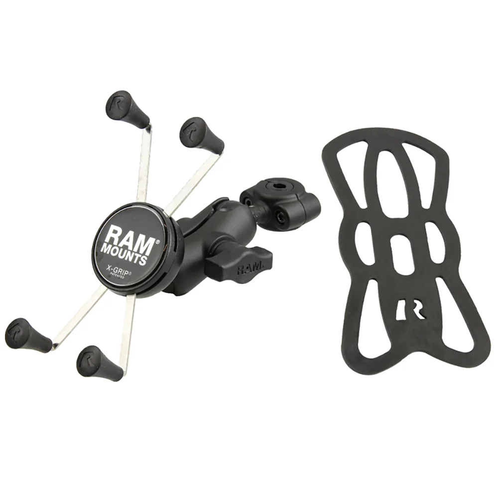RAM Mount RAM Torque 3/8" - 5/8" Diameter Mini Rail Base with 1" Ball, Short Arm and X-Grip for Larger Phones [RAM-B-408-37-62-A-UN10] - Image 2