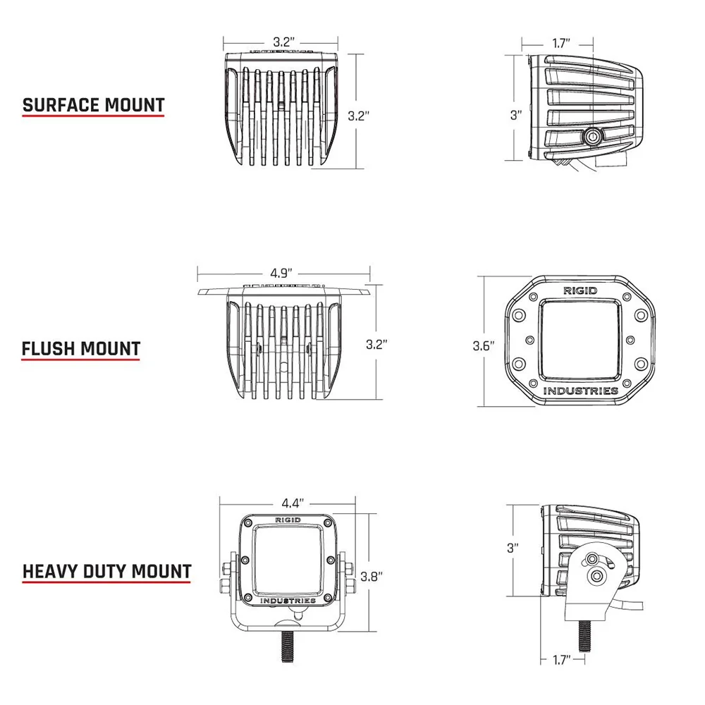 RIGID Industries D-Series PRO - Flush Mount - Diffused - Pair - Black [212513] - Image 2