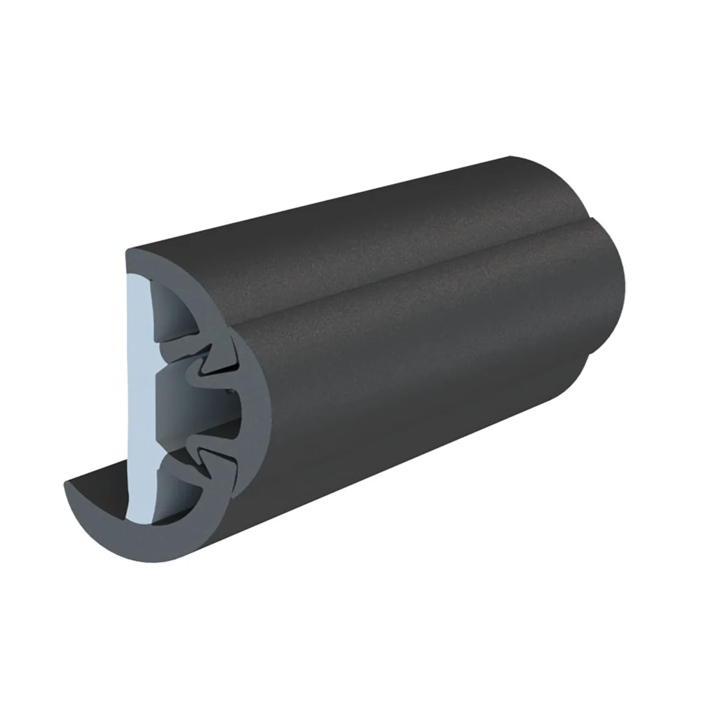 TACO SuproFlex Rub Rail Kit w/Flex Vinyl Overlay Insert - 2"H x 1-1/4"W x 80'L - Black w/Black Insert [V11-9993BBK80-2]