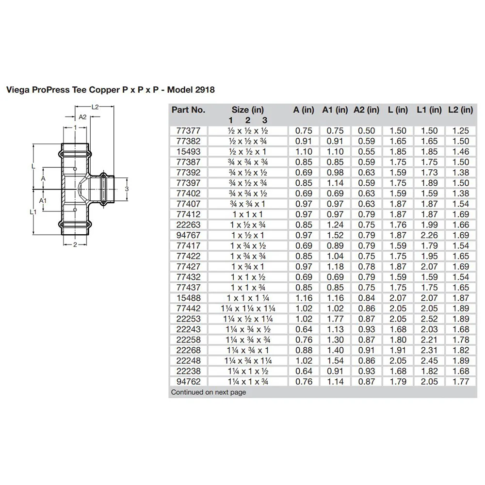 Viega ProPress 3/4" Copper Tee - Triple Press Connection - Smart Connect Technology [77387] - Image 2