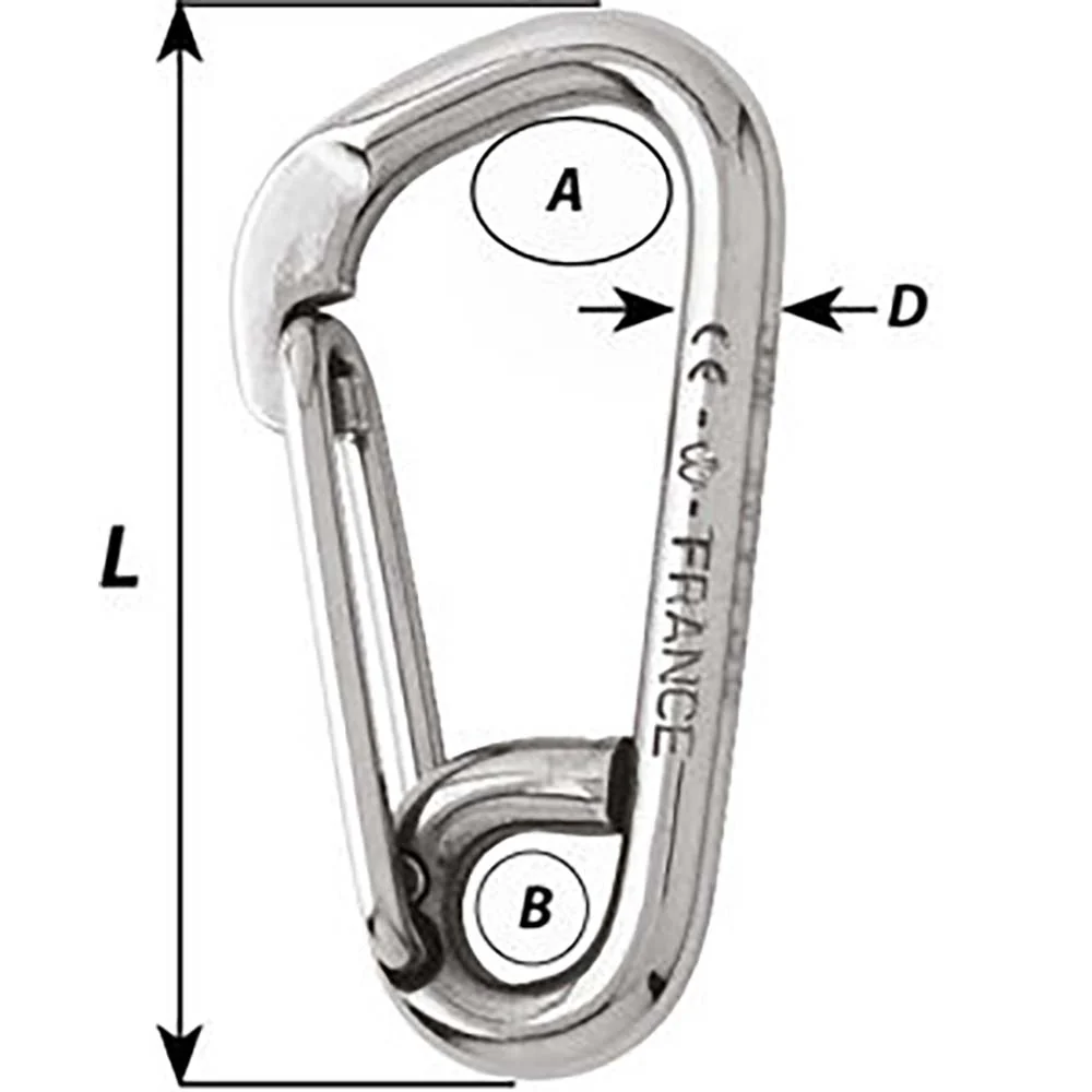 Wichard Asymmetric Carbine Hook - Length 120mm - 15/32" [2327W] - Image 2