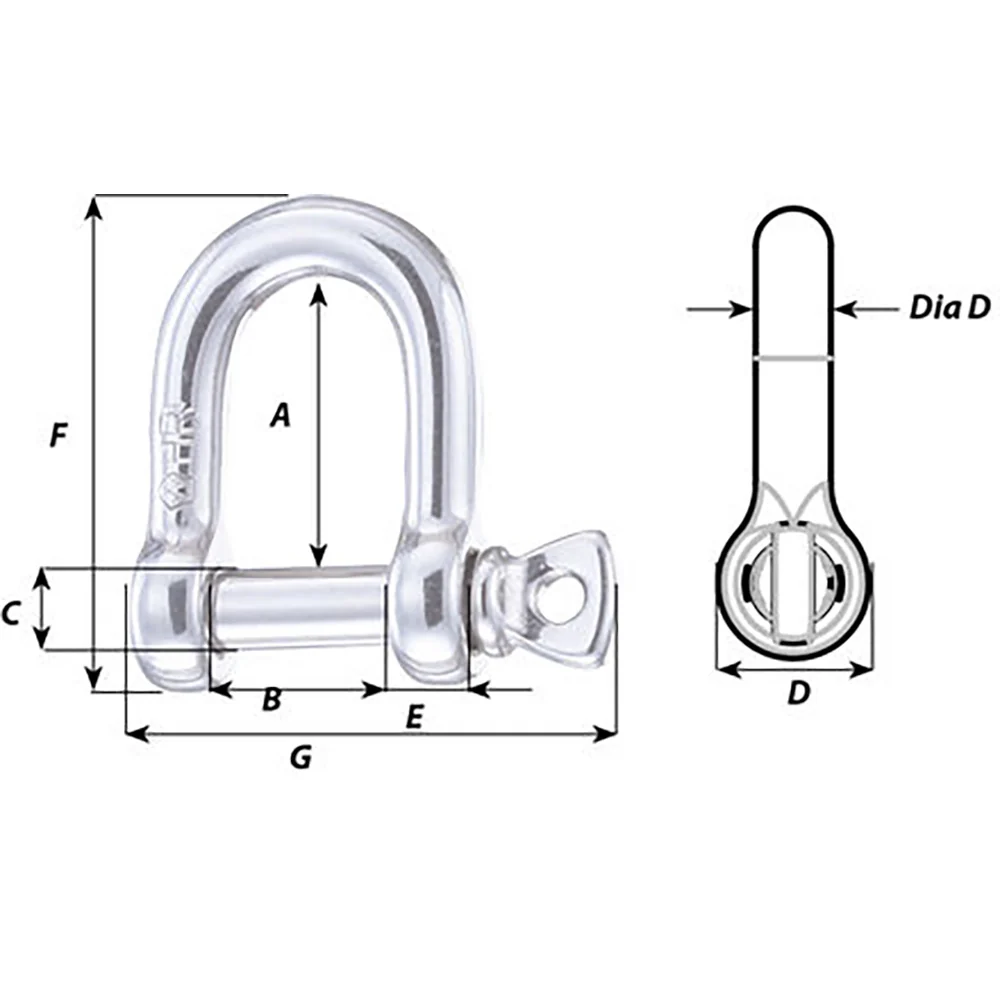 Wichard HR D Shackle - 14mm Diameter - 35/64" [11207W] - Image 2